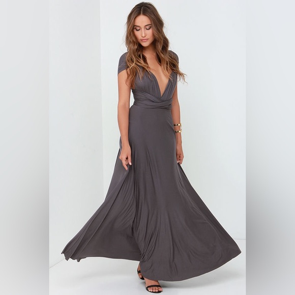 Convertible Grey Bridesmaids Dress - Picture 3 of 4